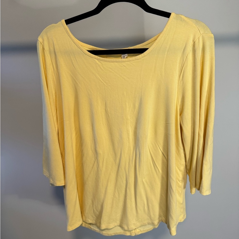 Cupio Soft Yellow Women's Blouse Size Large